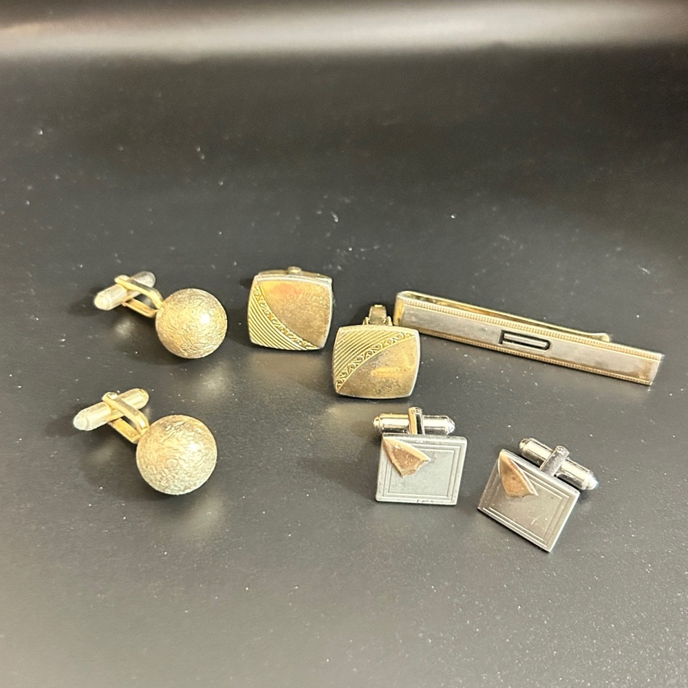Elegant Gold and Silver Cufflinks Set of 4